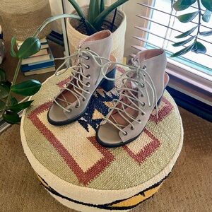 Jeffrey Campbell x Free People Gray Lace Up Heels